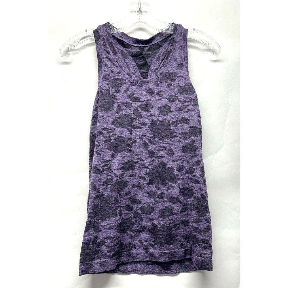 Athleta Women's Purple Floral Printed XS Tank Top (JC)